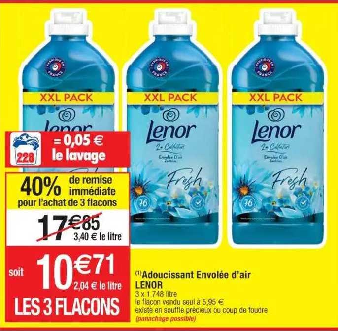 adoucissant envolée d'air lenor