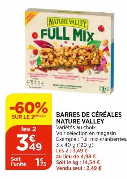 barres de céréales nature valley