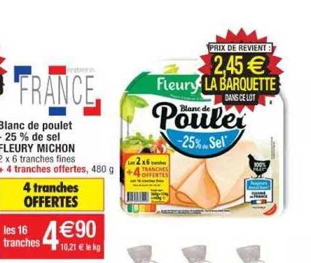 blanc de poulet -25% de sel fleury michon