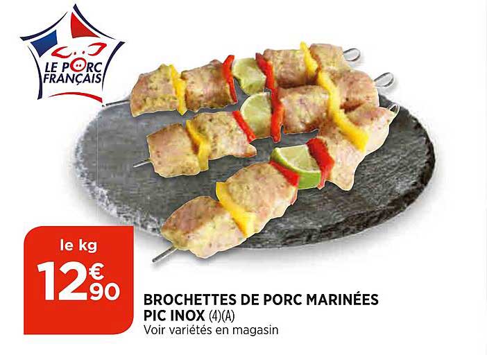 brochettes de porc marinées pic inox
