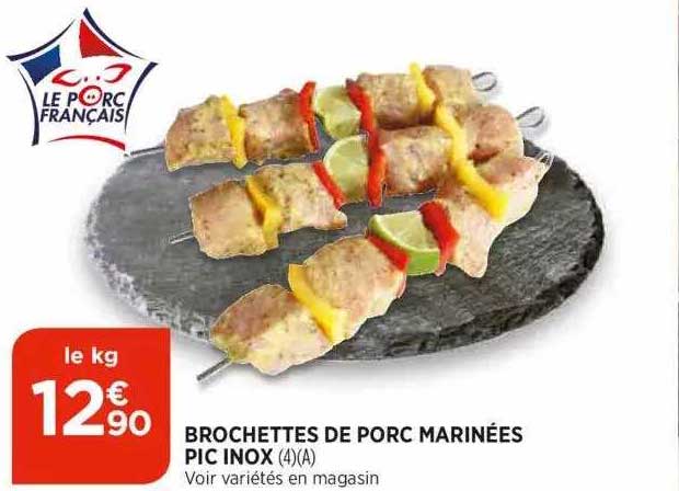 brochettes de porc marinées pic inox