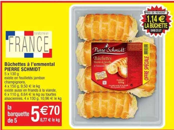 bûchettes à l'emmental pierre schmidt
