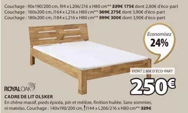 cadre de lit olsker royal oak