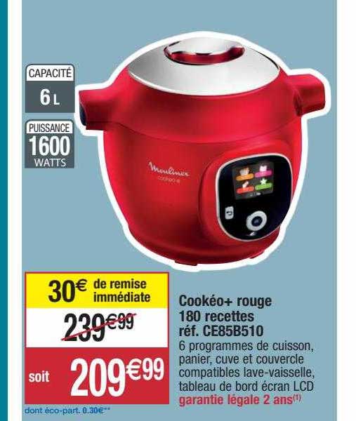 Cookéo+ Rouge 180 Recettes