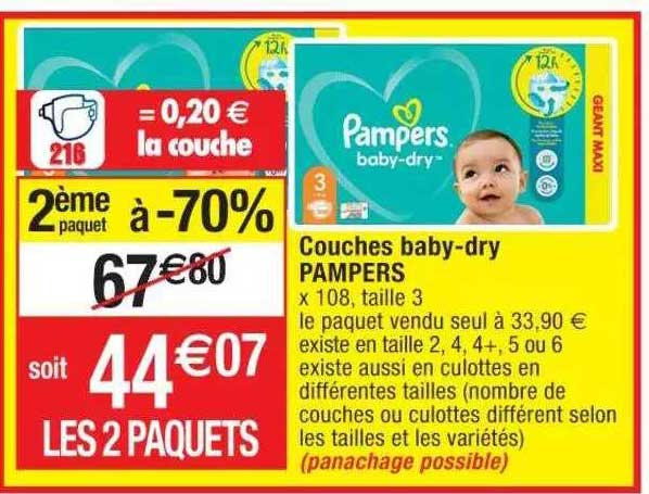 couches baby-dry pampers