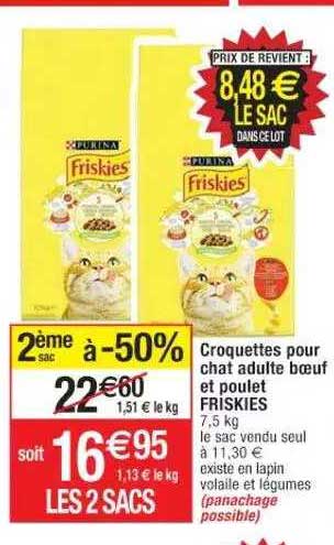 croquettes pou chat adulte bœuf et poulet friskies