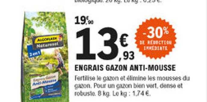 engrais gazon anti-mousse