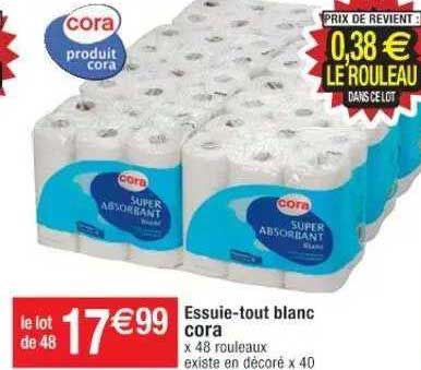 essuie-tout blanc cora