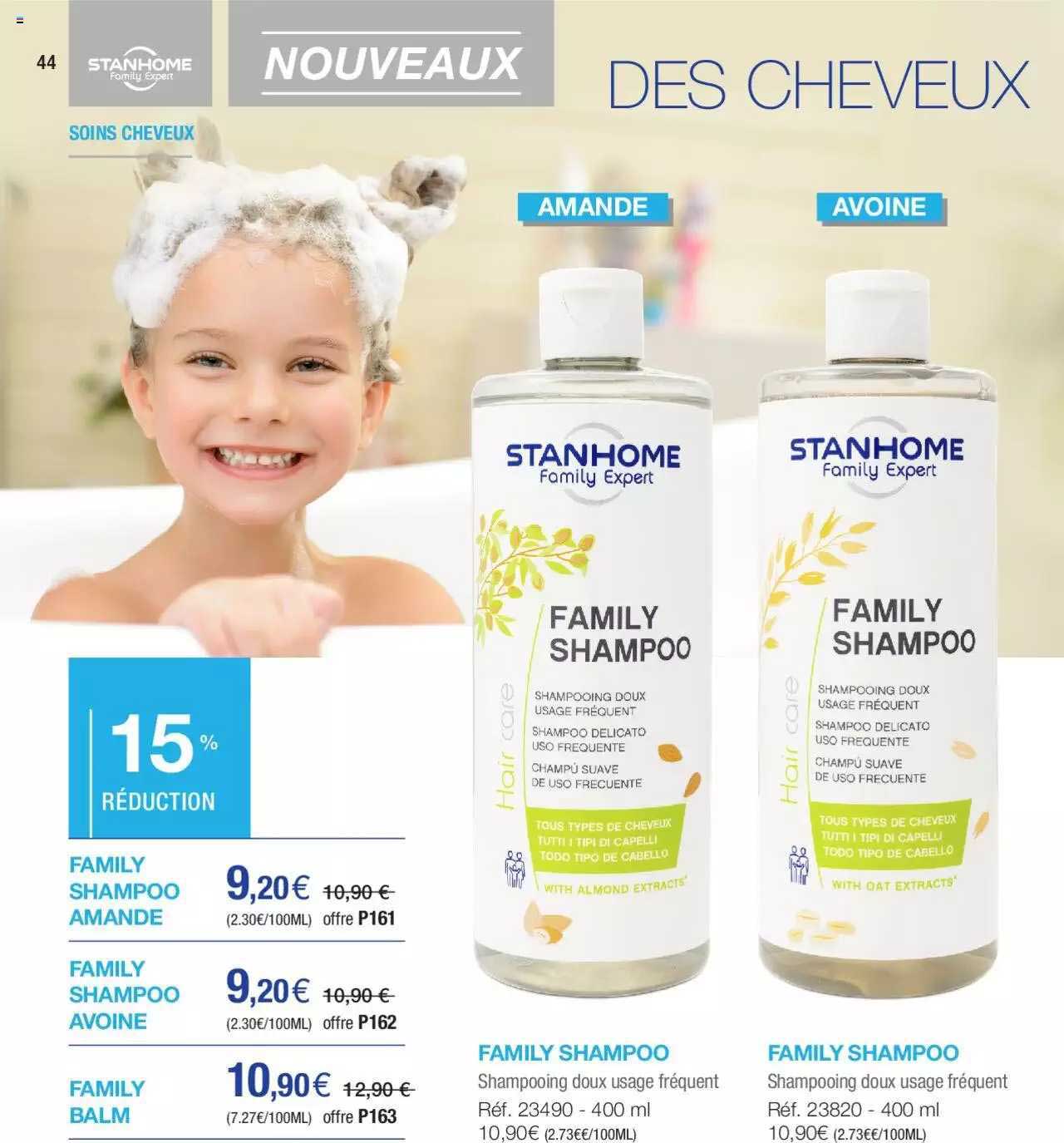 family shampoo amande, avoine, family balm