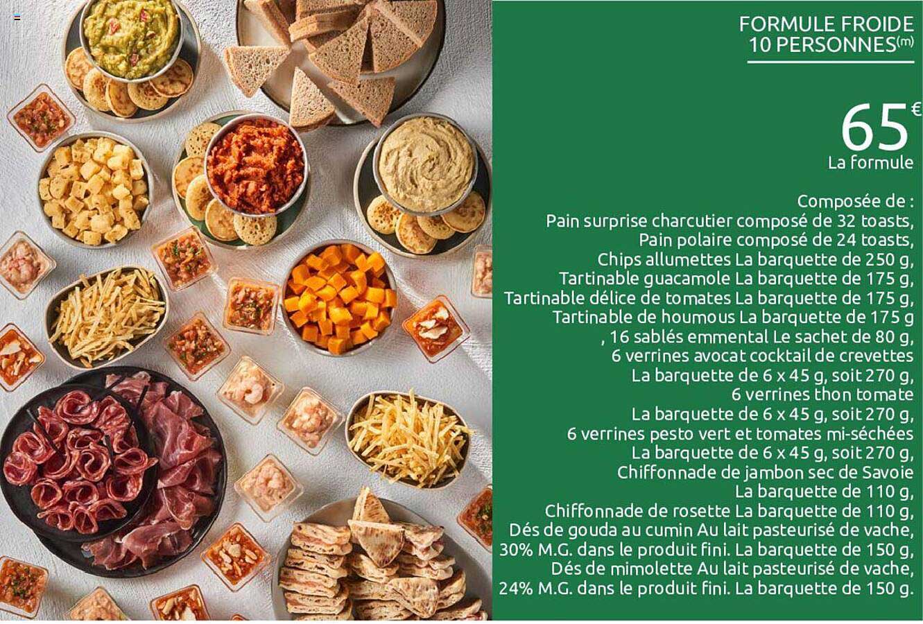 formule froide 10 personnes