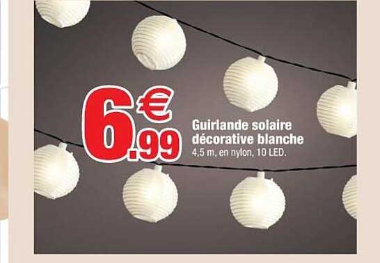 guirlande solaire décorative blanche