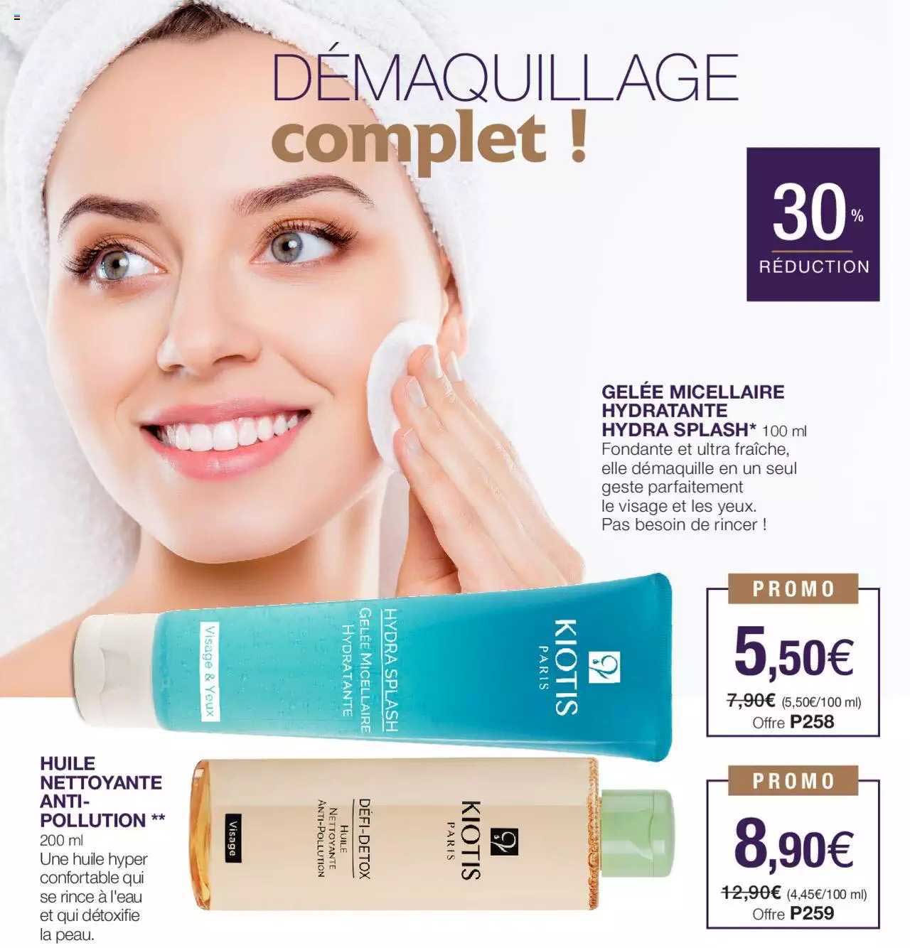 huile nettoyante anti-pollution, gelée micellaire hydratante hydra splash