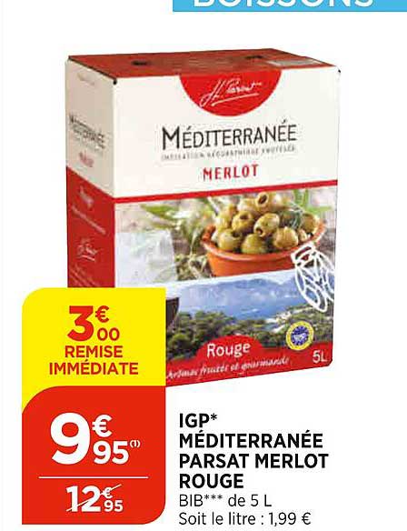 Igp Méditerranée Parsat Merlot Rouge