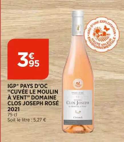igp pays d'oc "cuvée le moulin à vent" domaine clos joseph rosé 2021