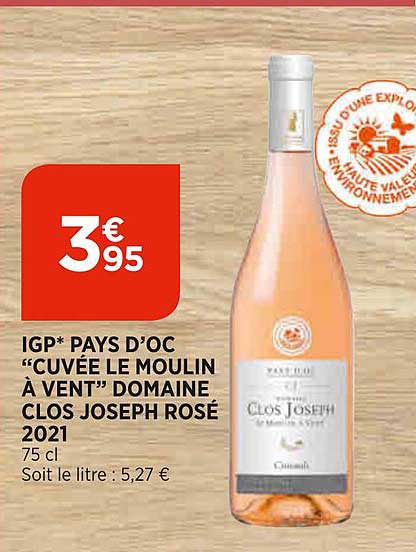 igp pays d'oc "cuvée le moulin à vent" domaine clos joseph rosé 2021