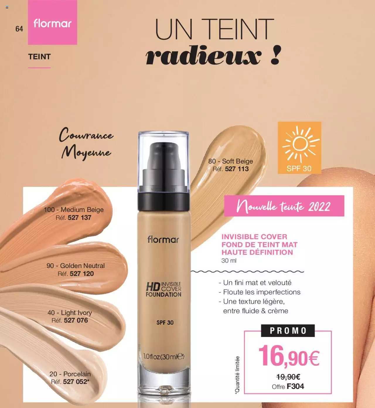 invisible cover fond de teint mat haute définition flormar