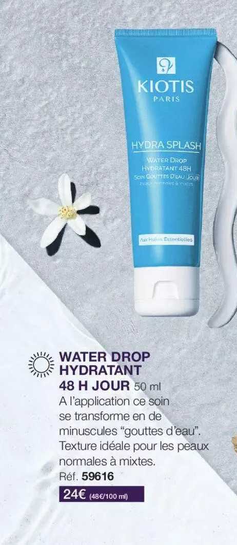 kiotis water drop hydratant 48h jour
