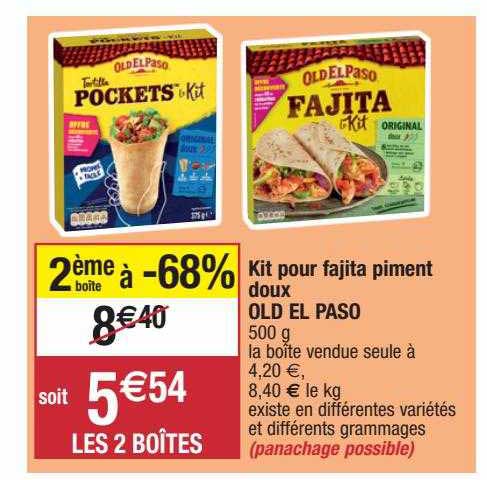 kit pour fajita piment doux old el passo