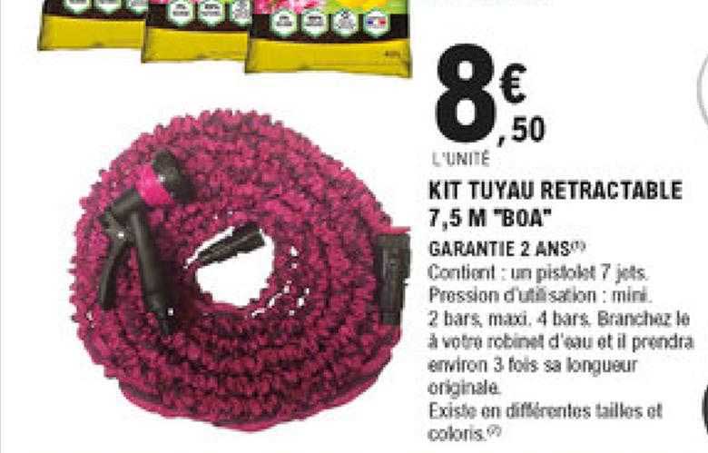 kit tuyau rectractable 7,5 m "boa"