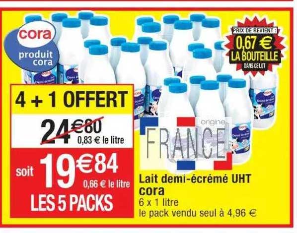 lait demi-écrémé uht cora