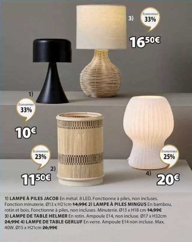 lampe à piles jacob, lampe à piles mingus, lampe de table helmer, lampe de table gerluf