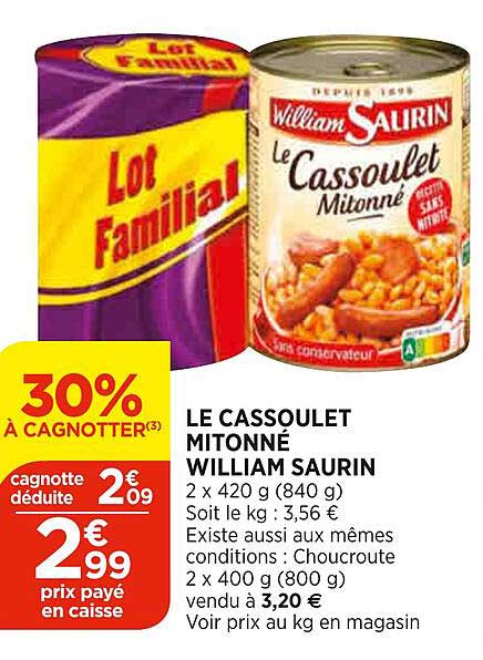le cassoulet mitonné william saurin