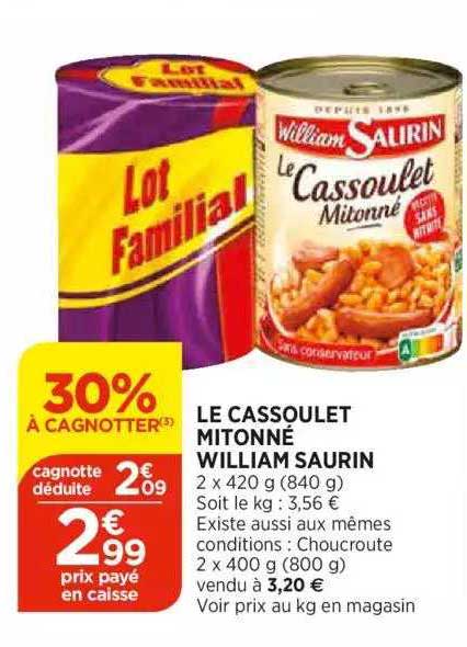 le cassoulet mitonné william saurin