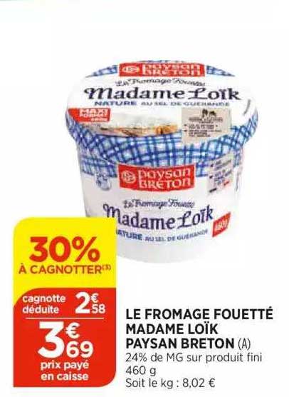 le fromage fouetté madame loïk paysan breton