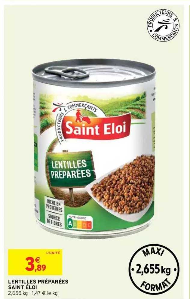 lentilles préparées saint éloi