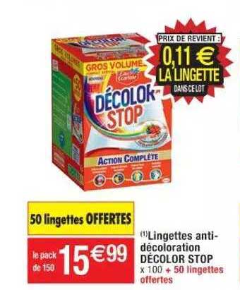 Lingettes Anti-décoloration Décolor Stop