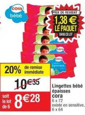 lingettes bébé épaisses cora