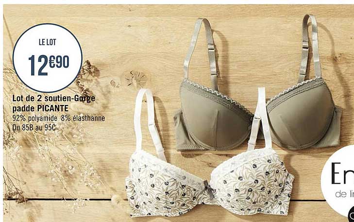 lot de 2 soutien-gorge padde picante