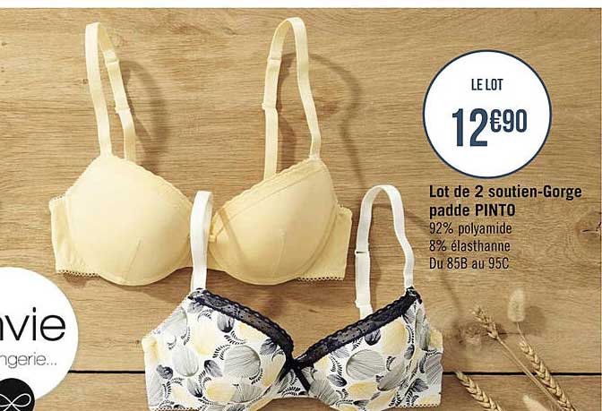 lot de 2 soutien-gorge padde pinto