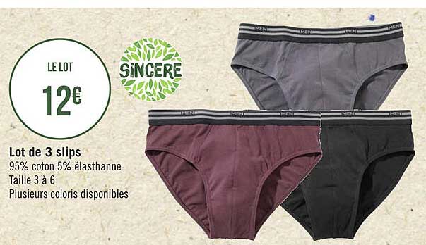 Lot De 3 Slips Sincère