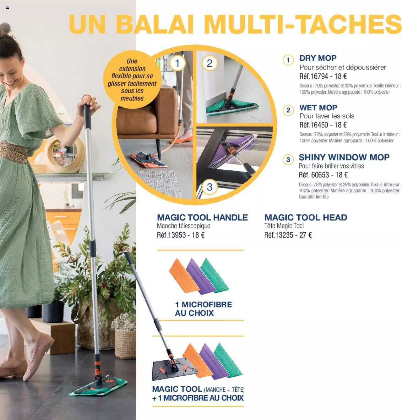 magic tool handle, magic tool head, magic tool + 1 microfibre