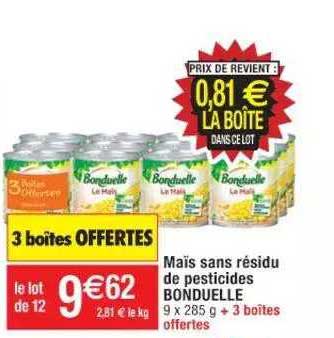 maïs sans résidu de pesticides bonduelle