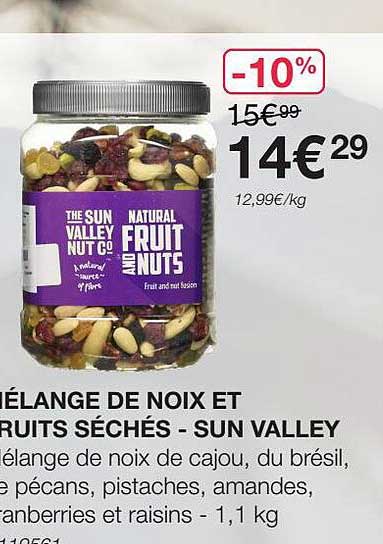 mélange de noix et fruits séchés - sun valley