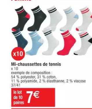 mi-chaussettes de tennis