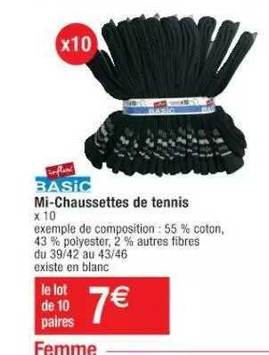 mi-chaussettes de tennis influx basic