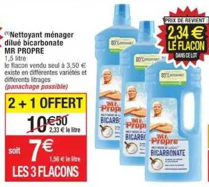 nettoyant ménager dilué bicarbonate mr propre