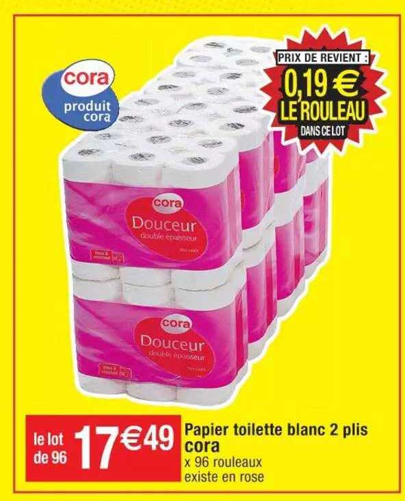 papier toilette blanc 2 plis cora