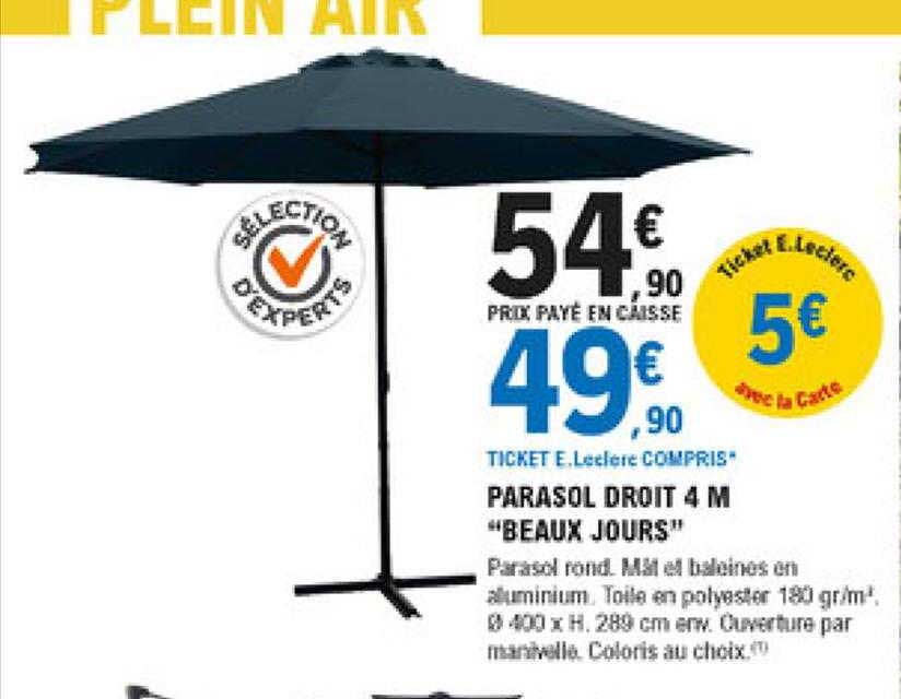 parasol droit 4 m "beaux jours"