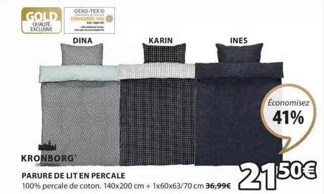 parure de lit en percale kronborg dina, karin, inès