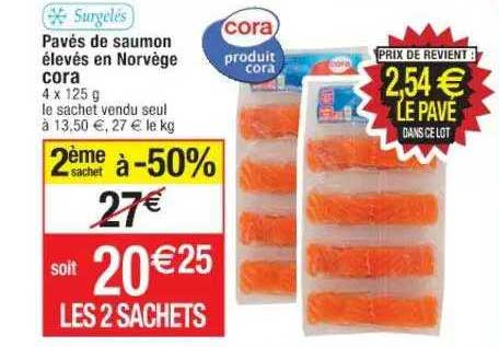 pavés de saumon élevés en norvège cora