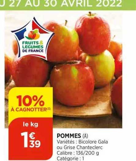 pommes bicolore gala ou grise chanteclerc