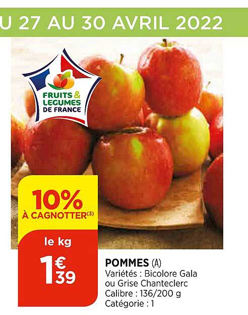 pommes bicolore gala ou grise chanteclerc