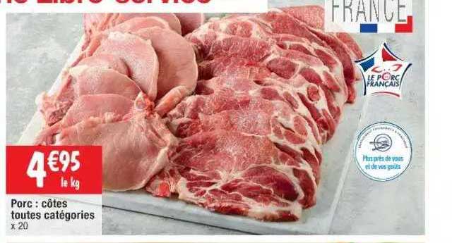 porc : côtes toutes catégories