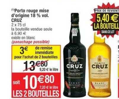 porto rouge mise d'origine 18% vol. cruz