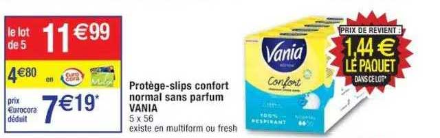 protège-slips confort normal sans parfum vania