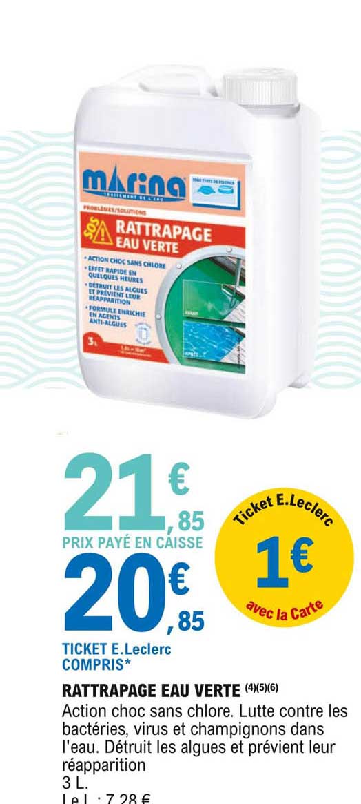 rattrapage eau verte marina